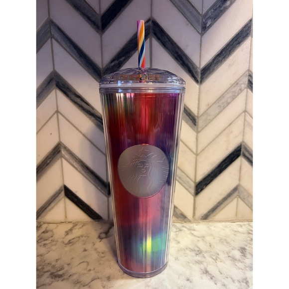 Starbucks Other - Starbucks Summer 2021 Round Top Multicolor Tumbler Cup 24oz
